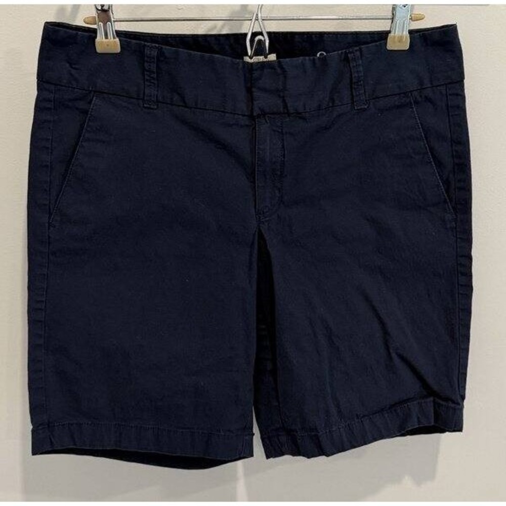 J Crew Womens Frankie Bermuda Shorts Navy Blue 9" Inseam Size 8